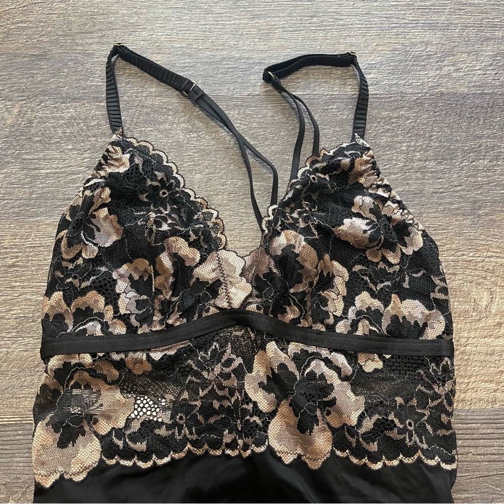 Auden Black and Pink Embellished Backless Bodysuit - Picture 4 of 7